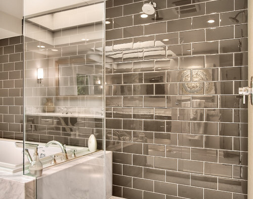 Glass Tile Walk-in Shower