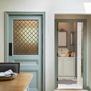 Painted Frosted Glass Pantry Doors