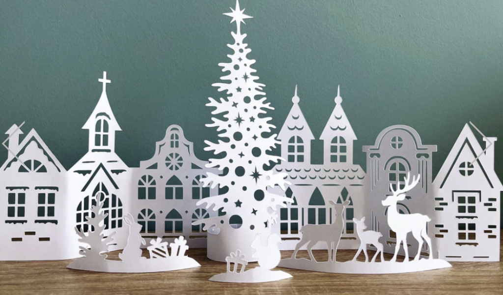 3D Paper Christmas Village