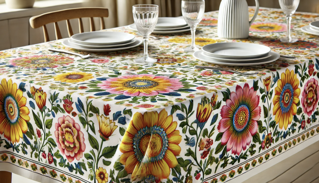 70s Flower Tablecloth