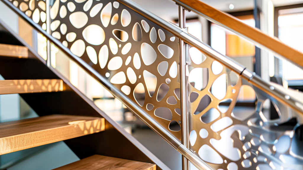 Artistic Stenciled Modern Stair Railing