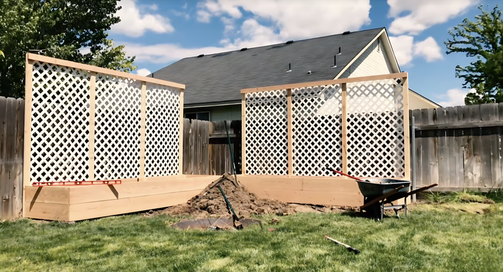 Backyard Planter Box with Trellis