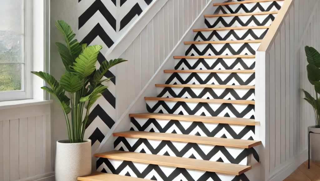 Black-And-White Chevron Stripes