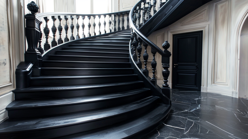 Black Curved Staircase