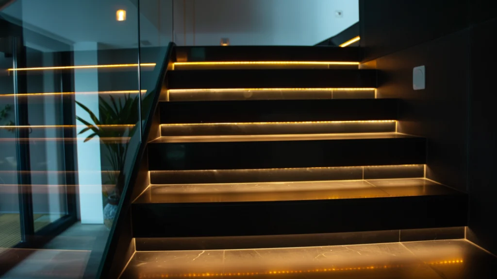 Black-Illuminated Staircase