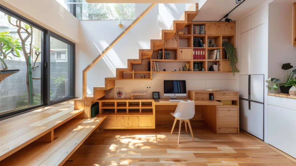 Black Staircase with Workspace