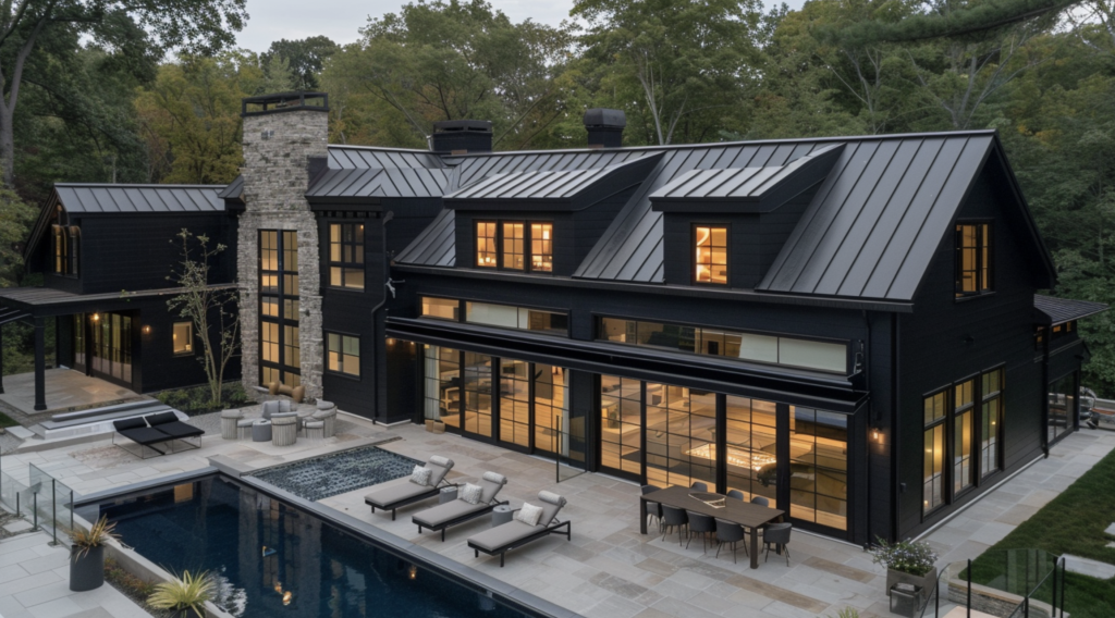 Black house with black trim