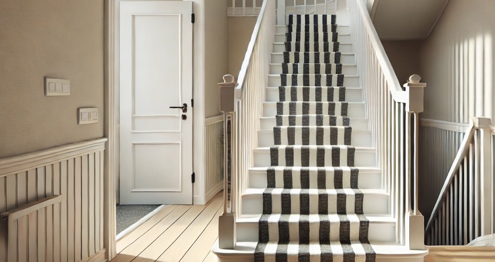 Classic Striped Carpeted Stairs