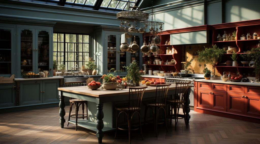 Contrasting Pantry Doors With Cabinets