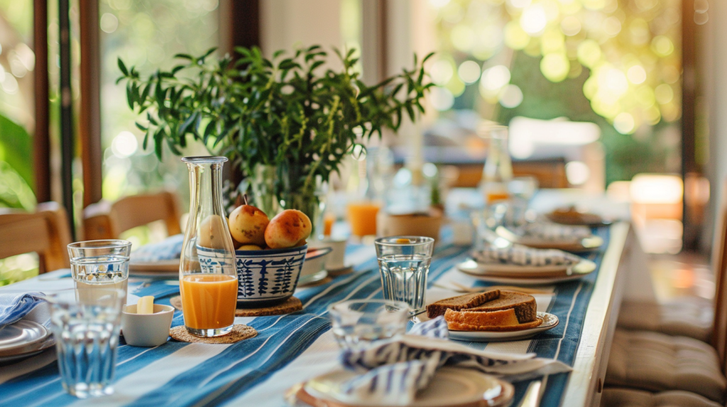 Country Style Breakfast Table Setting