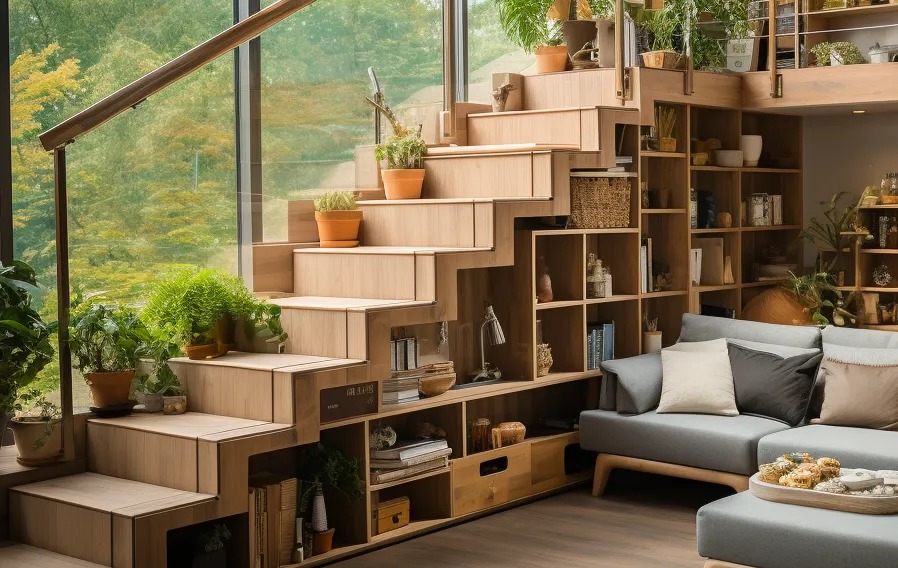 Creative Staircase Bookshelf