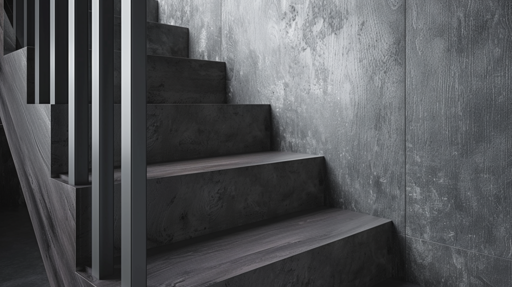 Dark Grey Painted Wooden Stairs