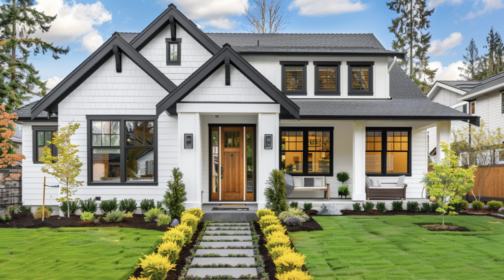 Design Tips for White Houses with Black Trim