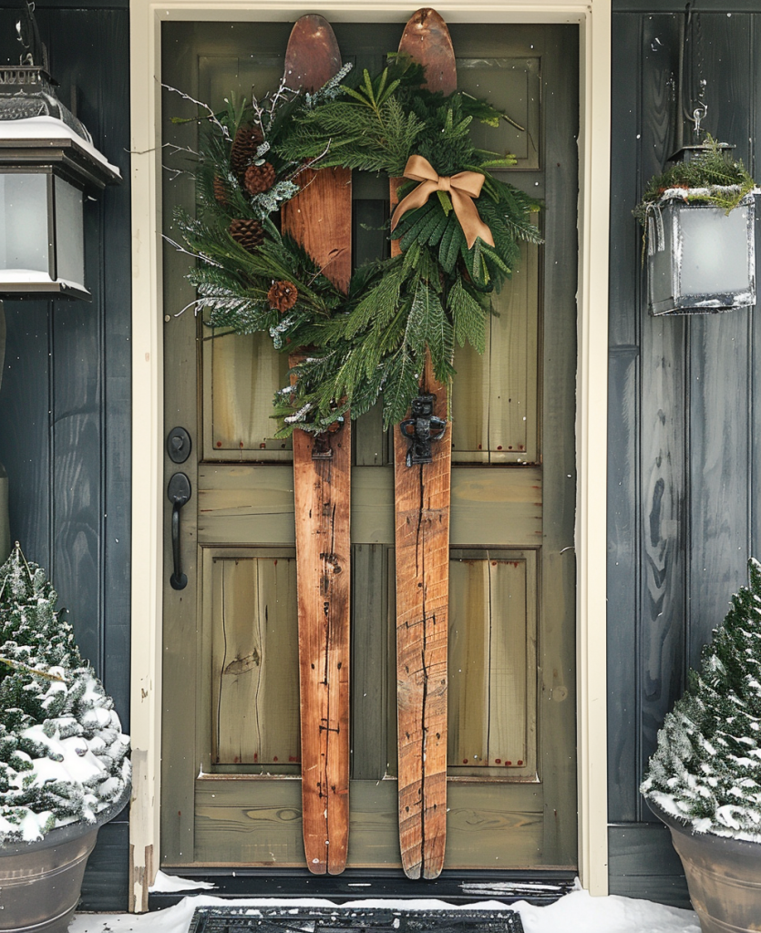 Faux Wood Ski Decor