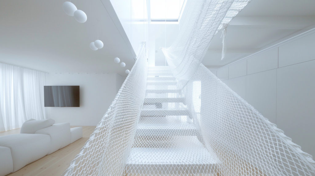 Fishnet Inspired Modern Stair Railing