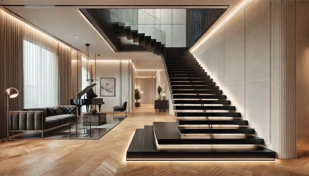 Floating Black Staircase