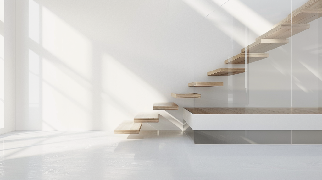 Floating Glass Modern Stair Railing