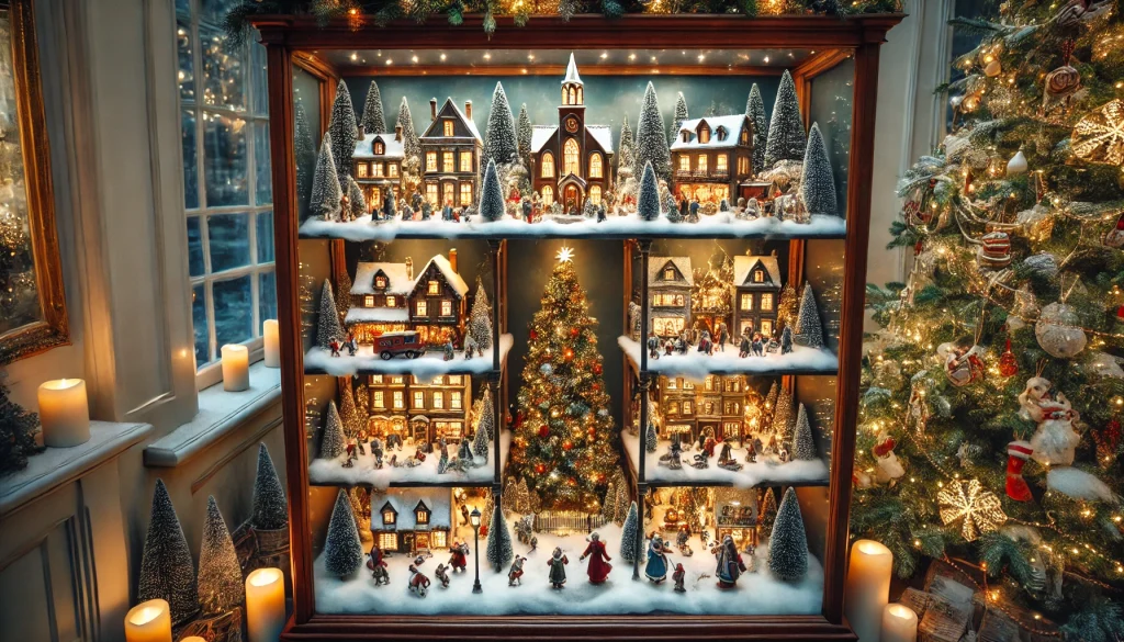 Glass Cabinet Christmas Village Display