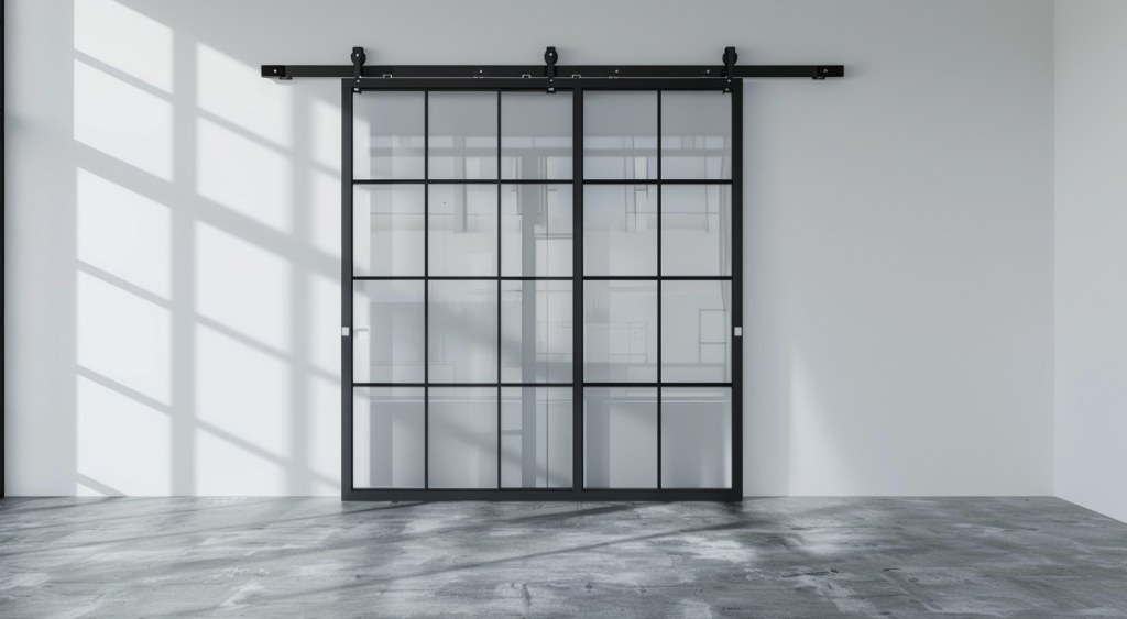 Glass Paneled Barn Door