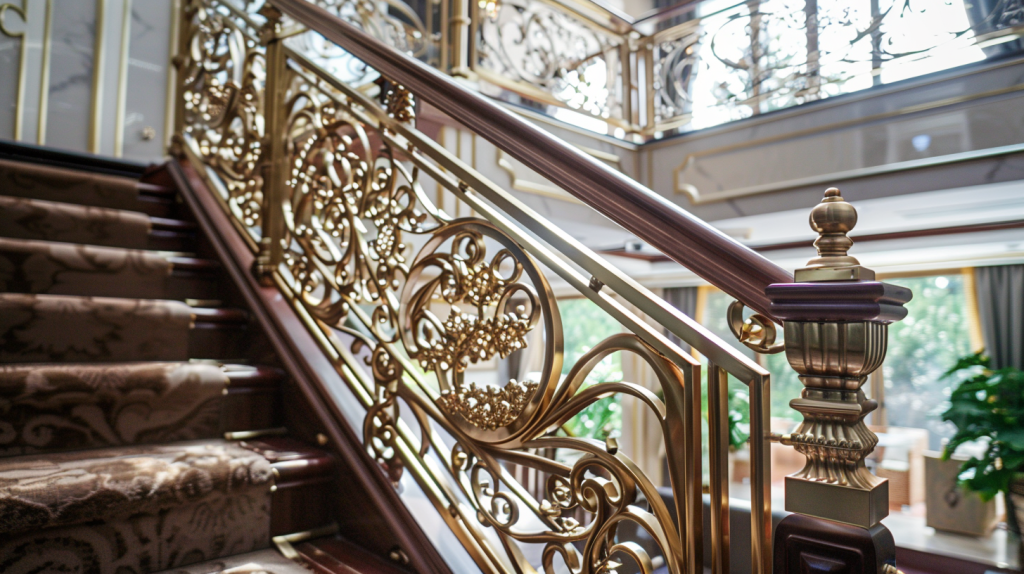 Golden Modern Stair Railing