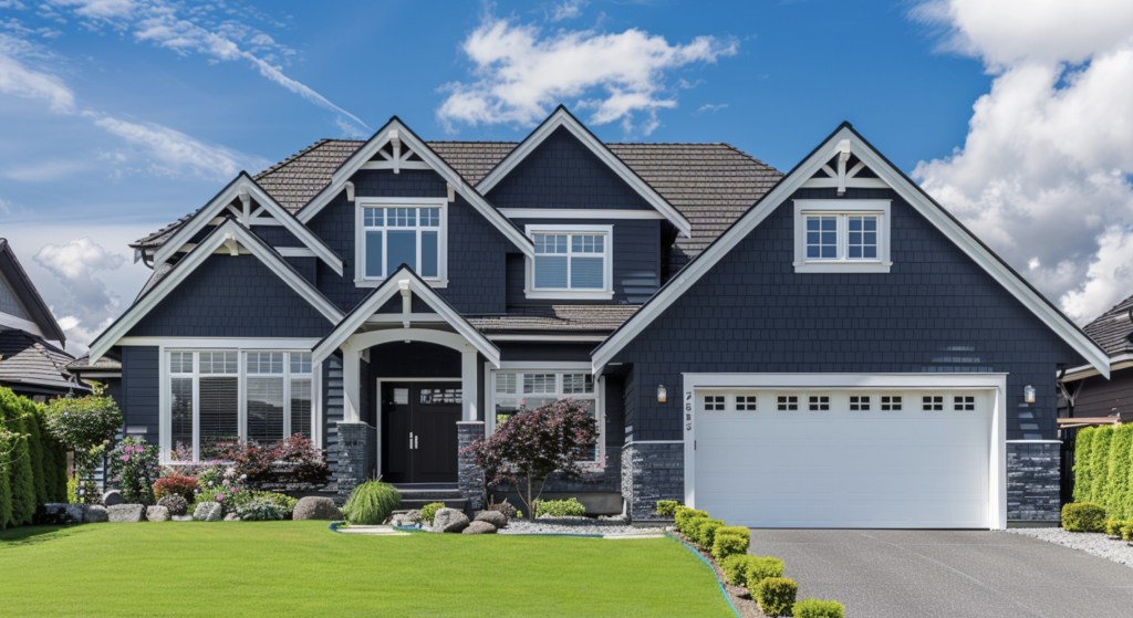 Gray house with black trim