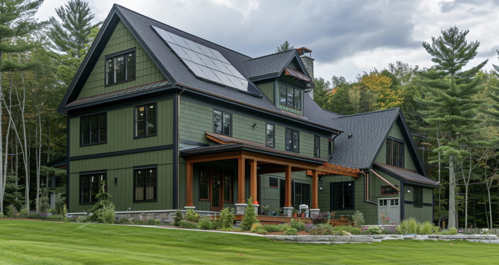 Green house with black trim