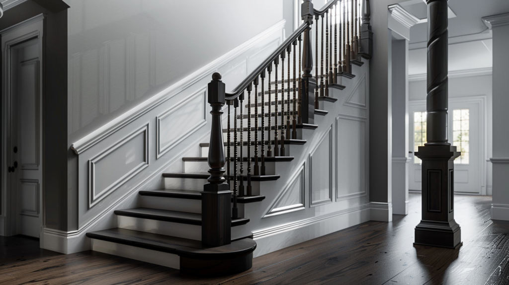 Grey + White Paint on A Staircase