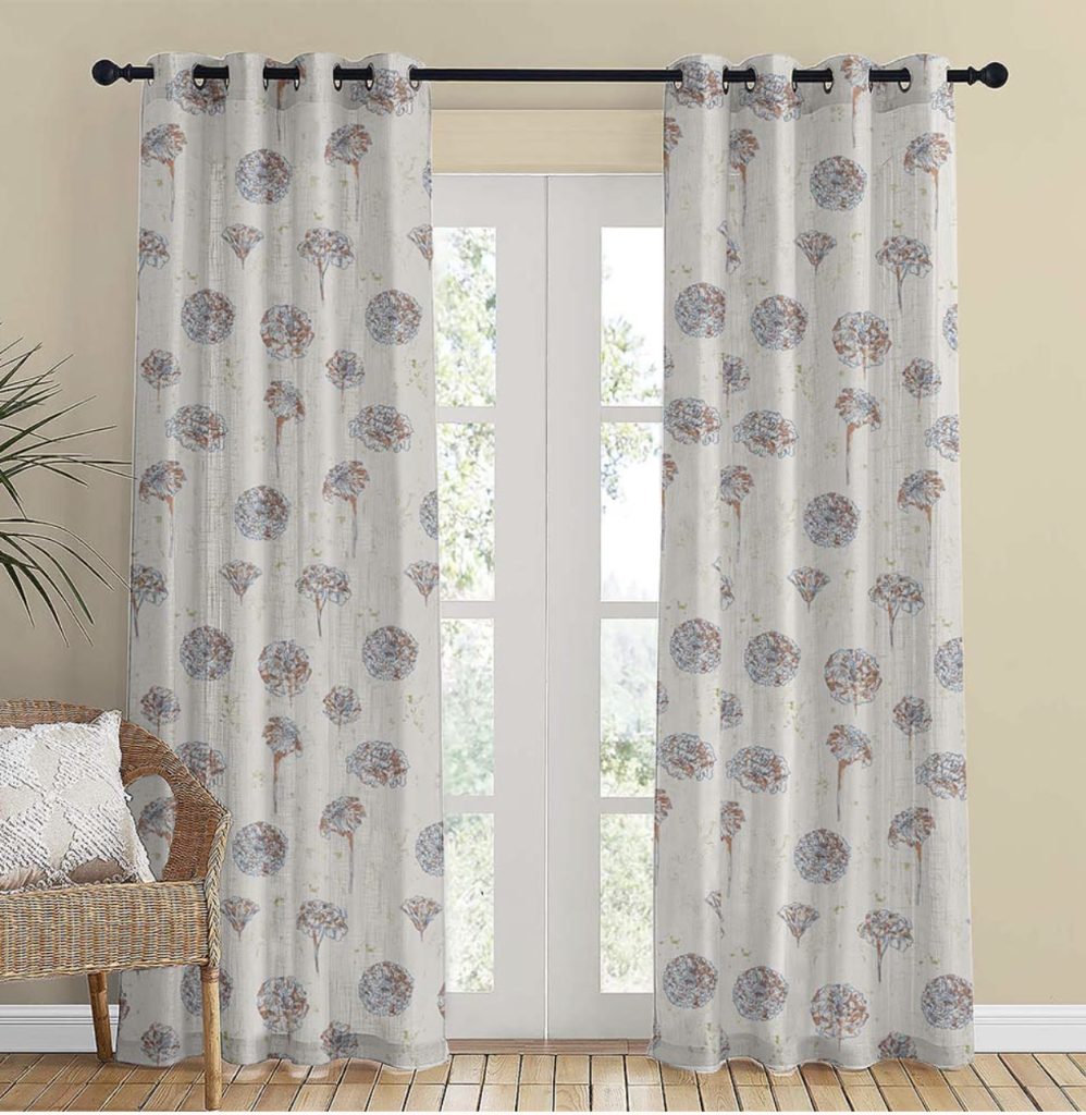 Marigold Mirage Floral Matte Rose Room Darkening Curtain