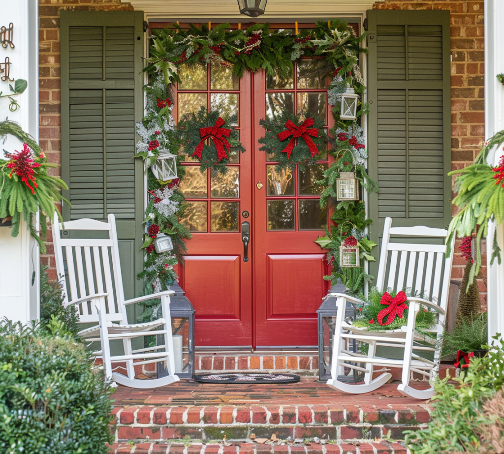 Old Fashioned Christmas Front Porch