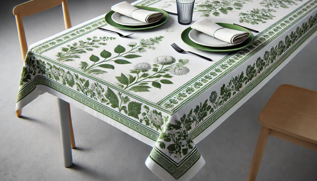 Phlox Green Tablecloth