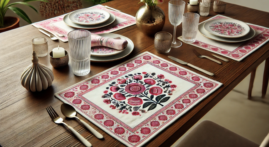 Pink Floral Romantic Table Placemats