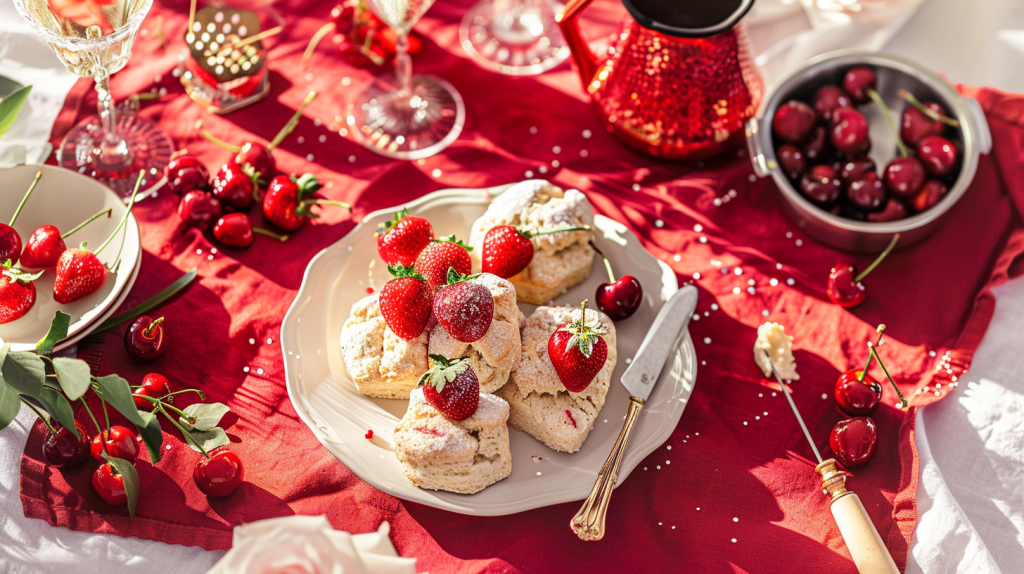 Romantic Red Breakfast Setting