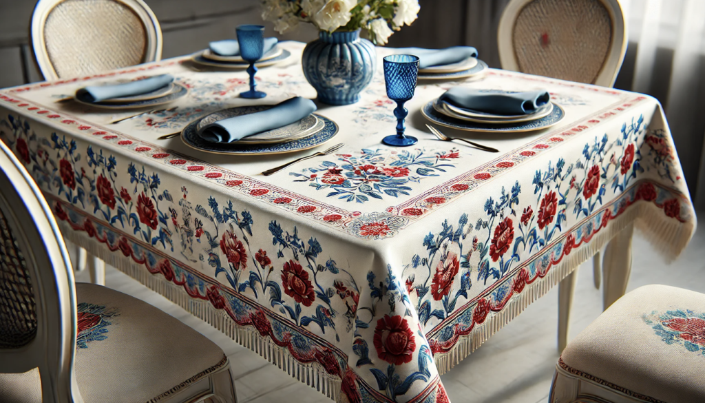 Sagar Red & Blue Tablecloth