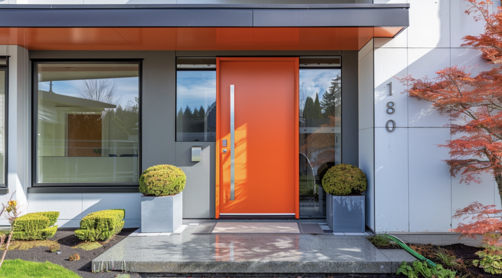 Silver and Orange door