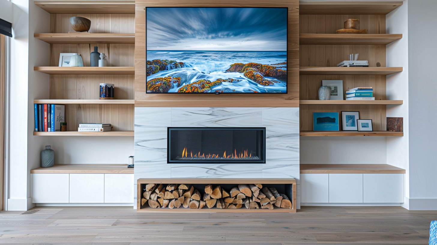 13 Creative Media Wall Ideas with Fireplace - Northern Feeling
