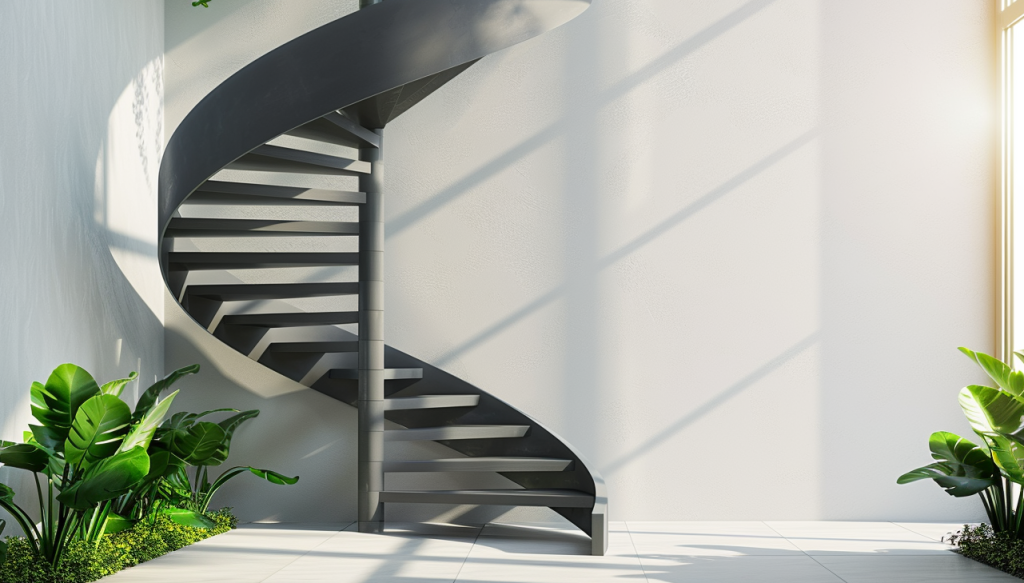 Spiral Grey Painted Staircase