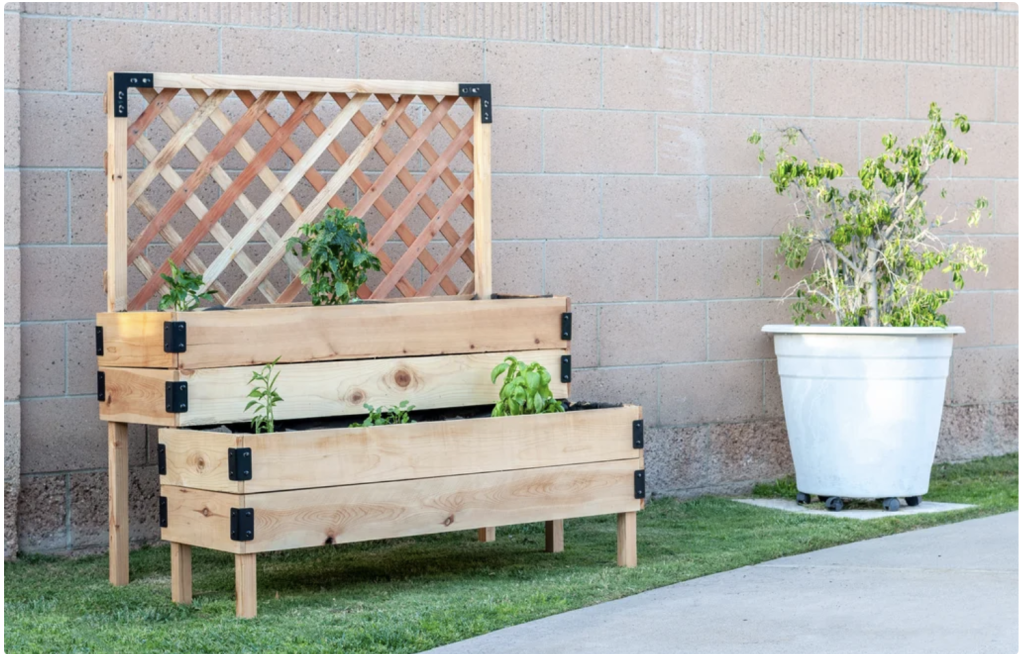 Tiered Garden Bed with Trellis