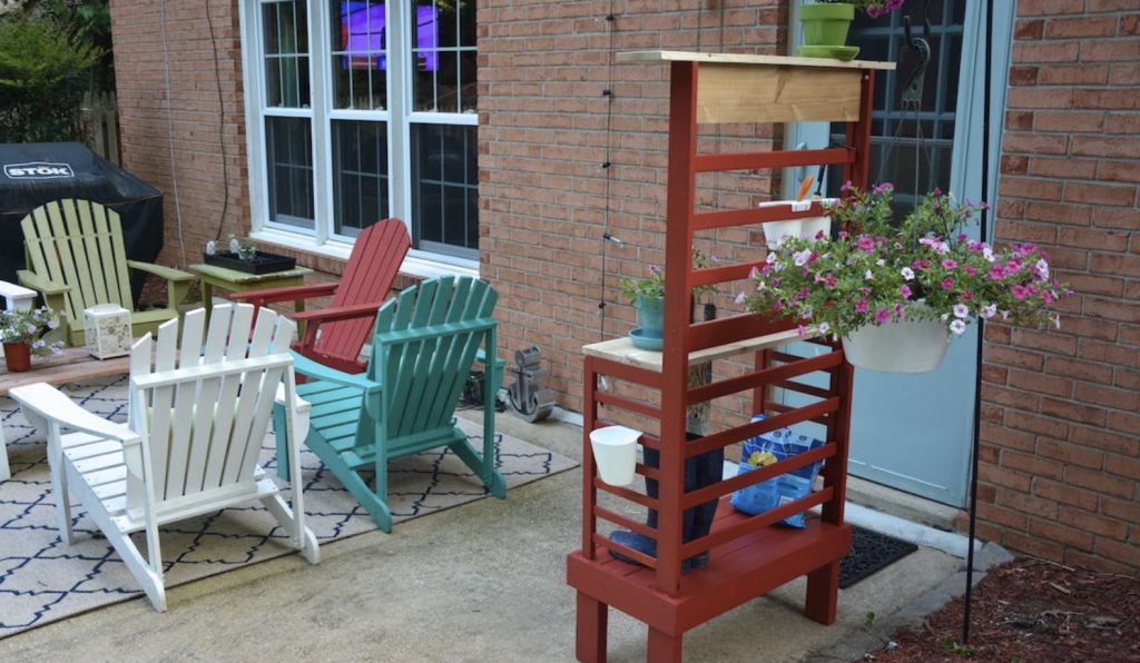 Toddler Bed Becomes a DIY Potting Bench