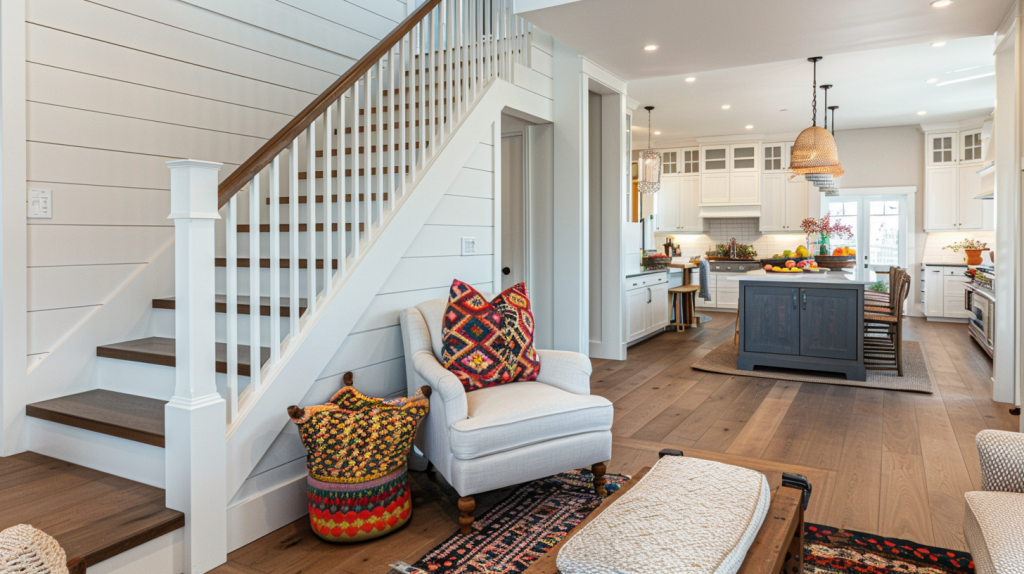 White and Bright Modern Stair Railing