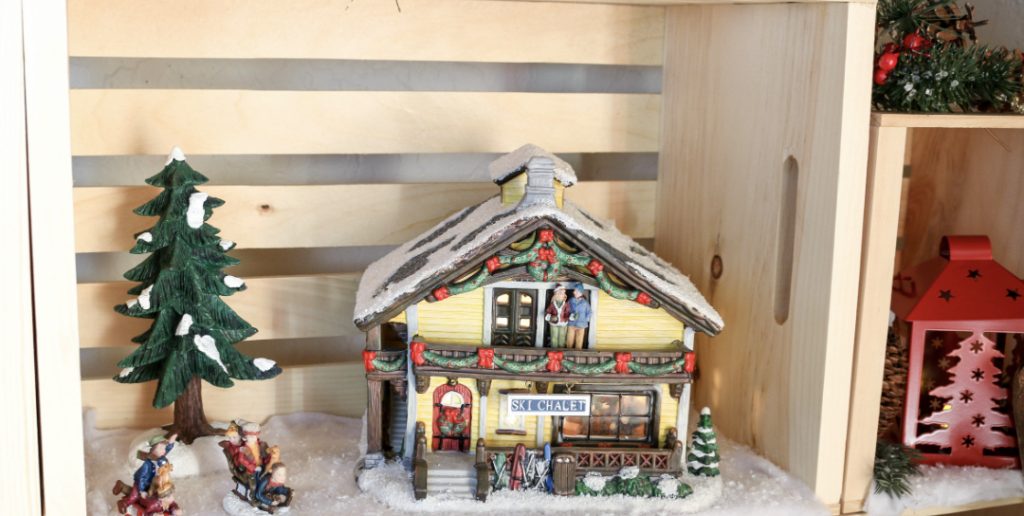 Wooden Crate Christmas Village Display