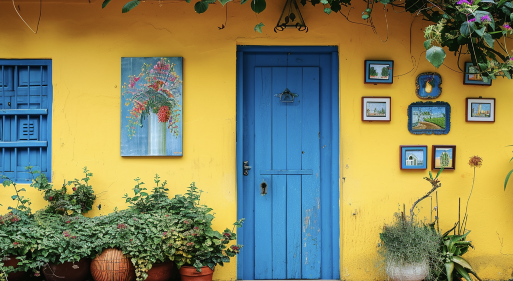 blue door