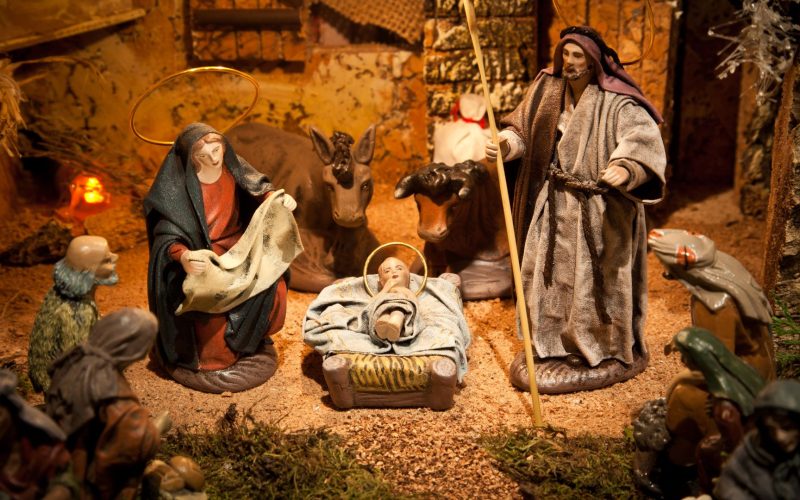 homemade nativity scene