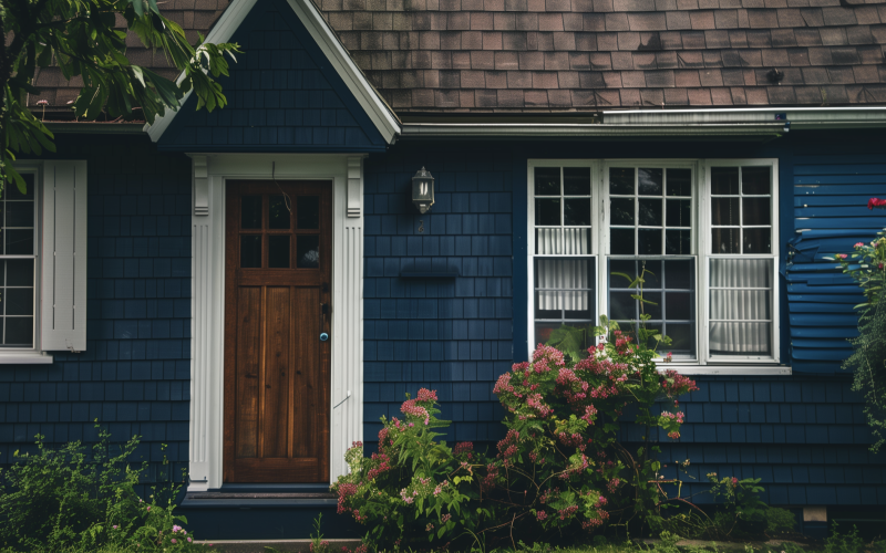 midnight blue dark blue house