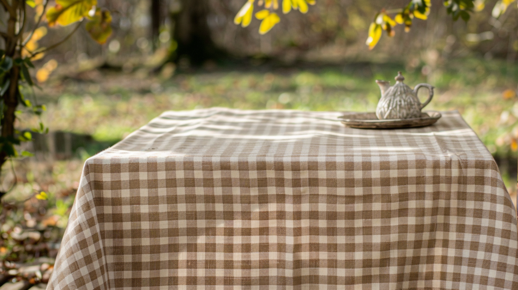 Checked Linen and Cotton Tablecloth