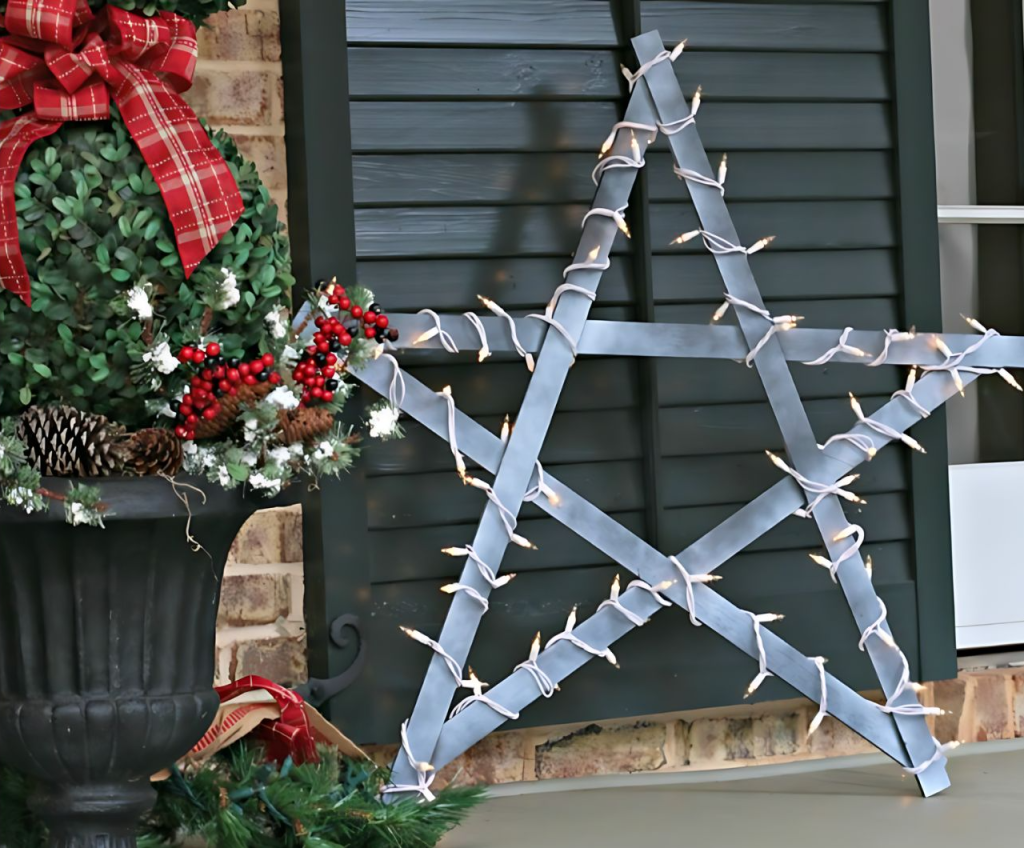 Christmas Decorations Outdoor with Yardstick Star