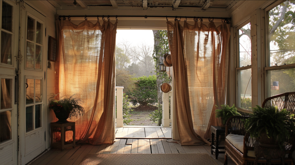 Colored Burlap Curtains