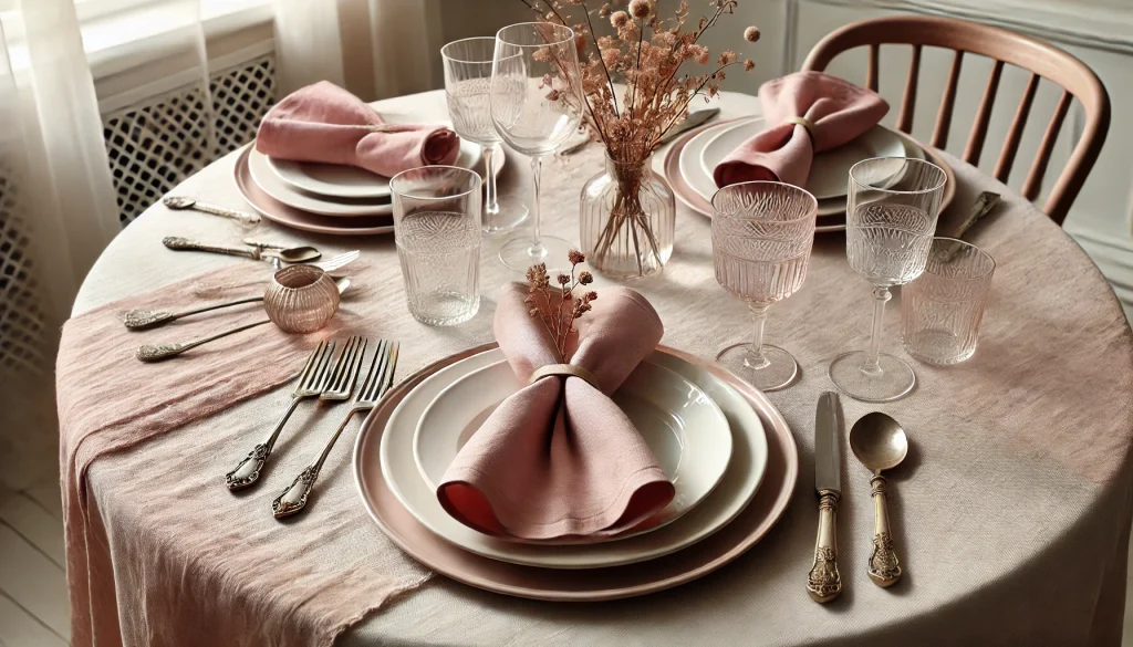 Dusty Pink Cotton Dinner Napkins