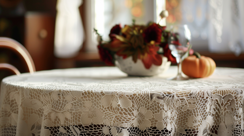 Elegant Lace Fall Tablecloth