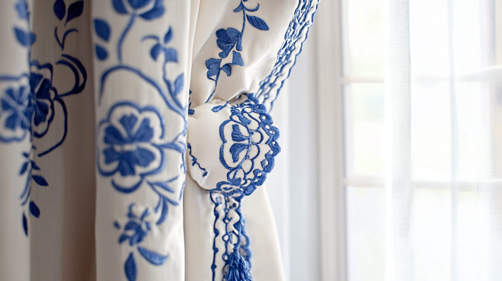 Embroidered Window Curtain