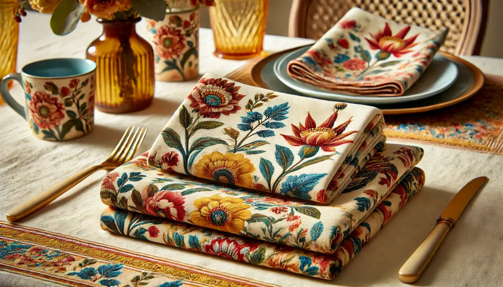 Floral Cotton Dinner Napkins